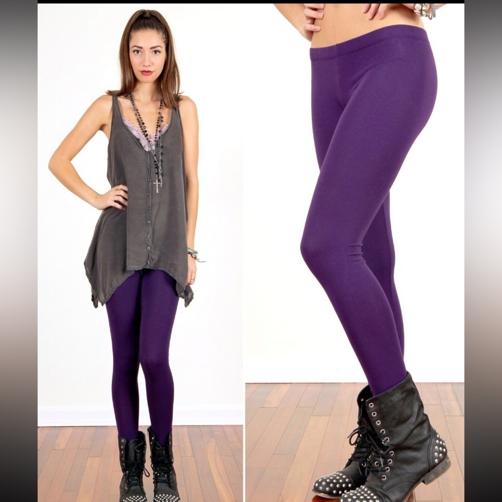 Tough Luv dark plum purple leggings size small